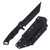 Halfbreed Medium Infantry Knife Partially Serrated Fixed Blade Black MIK05PSBLKK340