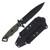 Halfbreed Blades Medium Infantry Knife (Black Teflon Coated Partially Serrated Blade/OD Green G10 /Black Kydex)