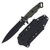 Halfbreed Blades Medium Infantry Knife (Black Teflon Coated Partially Serrated Blade/OD Green G10 /Black Kydex)