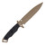 Halfbreed Blades Medium Infantry Knife (Dark Earth Teflon Coated Partially Serrated Blade/Black G10 /Dark Earth Kydex)