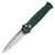 Piranha Bodyguard Out-the-Side Automatic Knife Stonewash Spear Point S30V  Sculpted Green Aluminum