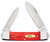 Case XX Dark Red Smooth Bone Pinched Bolsters Canoe Folding Knife