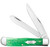 Case XX Emerald Green Smooth Bone Trapper Folding Knife
