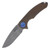 Curtiss Custom F3 Large Slicer Flipper Framelock Folding Knife (Bronze  Blasted Blue)