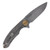 Curtiss Custom F3 Large Slicer Flipper Framelock Folding Knife (Mill Blasted  Bronze)