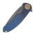 Curtiss Custom F3 Large Slicer Flipper Framelock Folding Knife (Blue Blasted  Bronze)