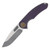 Curtiss Custom Knives F3 Large Framelock Folding Knife (Magnacut Slicer  Two-Tone Purple/Bronze)