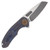 Curtiss Custom Knives F3 Medium Framelock Folding Knife (Magnacut Wharny  Two-Tone Blue/Bronze)