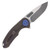 Curtiss Custom Knives F3 Medium Framelock Flipper Folding Knife (Magnacut Slicer | Smooth Bronze/Blue) CCKF3MSFBZBLU