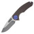 Curtiss Custom Knives F3 Medium Framelock Flipper Folding Knife (Magnacut Slicer | Smooth Bronze/Blue)