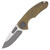 Curtiss Custom Knives F3 Flipper Framelock Folding Knife (Medium Slicer  Two-Tone Gold)