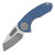 Curtiss Custom Knives F3 Compact Framelock Flipper Folding Knife (Magnacut Wharny, Milled Blue Titanium) CCKF3CWFBZBLST