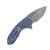 Curtiss Custom Knives F3 Flipper Framelock Folding Knife (Compact Slicer | Frag Patterned Blue) CCKF3CSFBLUBLSTBLST