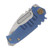 Medford Micro Praetorian T Framelock Folding Knife Tumbled Drop Point  Blue  Bronze Hardware