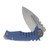 Medford Micro Praetorian T Framelock Folding Knife Tumbled Drop Point  Blue  Bronze Hardware