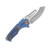 Medford Micro Praetorian T Framelock Folding Knife Tumbled Drop Point  Blue  Bronze Hardware