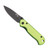 Frost Linerlock Folding Knife Green Aluminum Handle Black SS Blade