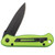 Frost Linerlock Folding Knife Green Aluminum Handle Black SS Blade