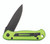 Frost Linerlock Folding Knife Green Aluminum Handle Black SS Blade