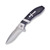 Frost Black Hills Steel Cross Folding Knife 3.5in Plain Satin Drop Point Open Front