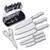 Hen & Rooster 7Pc White Acrylic Knife Set with Block