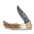 Szco Fileworked Damascus Folding Knife Stag 2