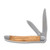 Two Blade Wood Stockman Folding Knife 3.5in Plain Edge Smooth Wood