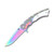 Ballistic Assisted Linerlock Folding Knife Rainbow Titanium