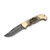 Szco Damascus Folding Knife Stag 3.25 Inch Plain Clip Point 1