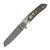 CRKT Fortuitous Folding Knife Titanium 3.51 Inch Damasteel Wharncliffe CR4015