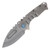 Medford Praetorian T Framelock Folding Knife (Tumbled Drop Point | Tumbled Handles | Blue Hardware)
