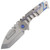Medford Praetorian T Framelock Folding Knife (Tumbled Tanto | Second Amendment Handles | Blue Hardware)