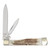 Hen & Rooster 2-Blade Deer Stag Gunstock Folding Knife