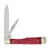 Hen & Rooster 2-Blade 3" Red Pickbone Trapper Folding Knife