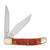 Hen & Rooster 2-Blade 3.75" Brown Pickbone Trapper Folding Knife