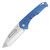 Medford Prae Slim Folding Knife 3.25in Tumbled Tanto Blade Blue