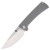 Chaves RCK9 Linerlock Folding Knife Satin M390 Drop Point Stonewash Titanium RCK9DPSWTIBF