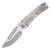Medford Marauder-H Framelock Folding Knife (Tumbled S45VN Drop Point  Tumbled Handles  Blue Hardware)
