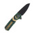 Kizer Lieb Linerlock Folding Knife 2.39" Black Nitro V  Green Resin