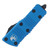 Microtech Mini Troodon Blue 1.99in Partially Serrated Black Dagger