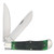Queen Cutlery Green Jigged Bone 2-Blade Lockback 4.5" Closed