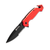 Böker Plus Basic Fire Red 3.35in Partially Serrated Black Dagger
