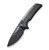 We Knife Co Mini Malice 2.98 Inch Plain Black Stonewash Drop Point