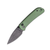 Civivi Qubit Folding Knife Green 2.98 Inch Plain DAMASCUS Drop Point