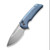 WE Knife Co Mini Malice Blue 2.98 Inch Plain Bead Blasted Drop Point
