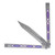CLV06 Lovins Customs Strix Balisong Damasteel Satin Titanium Handle with Purple Ano Insert S35VN Tanto Blade