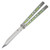 Lovins Customs Strix Balisong Titanium Green Ano Inserts Satin Tanto