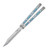 CLV22 Lovins Customs Strix Balisong  Satin Titanium Handle with Aqua Ano Inserts S35VN Tanto Blade