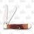 Bear & Son Mini Trapper Folding Knife Red Stag Bone Back Open