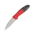 Kershaw Leek Folding Knife Red & Black 3in Plain Stonewash Wharncliffe 1